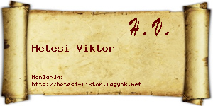 Hetesi Viktor névjegykártya